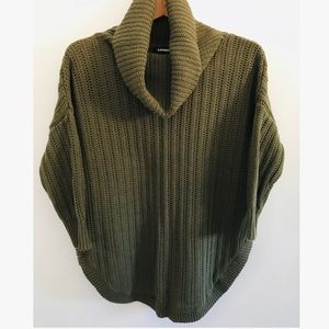 Extreme Circle Hem Cowl Neck Sweater